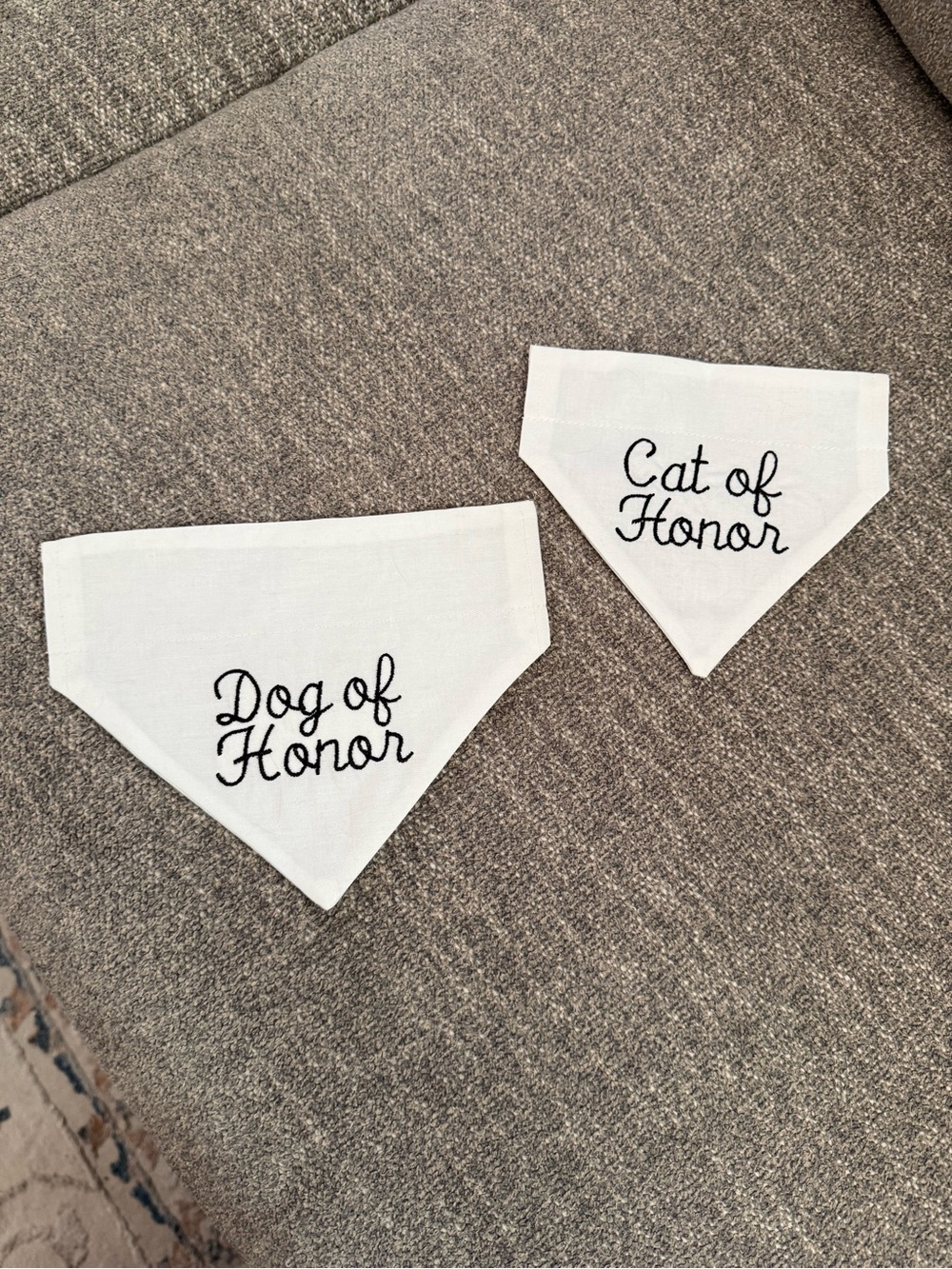 Dog of Honor & Cat of Honor Pet Bandanas - White with Black Script